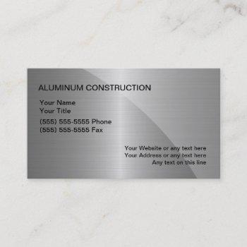 aluminum construction business cards
