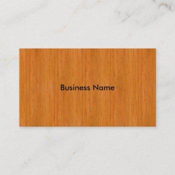 amber bamboo wood grain look business card