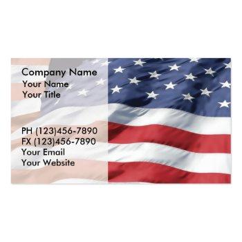 Small American Flag Business Cards Front View