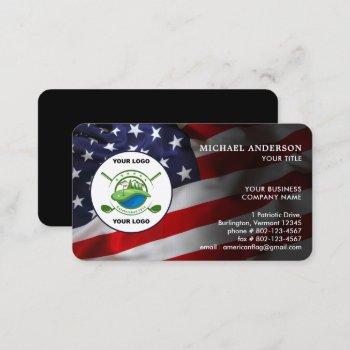 american flag custom corporate logo patriotic business card