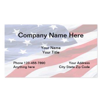 Small American Flag Design Business Card Front View
