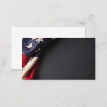 american flag on a chalkboard business card