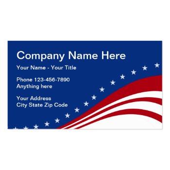 Small American Patriotic Americana Business Card Front View