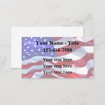 american patriotic flag background business card