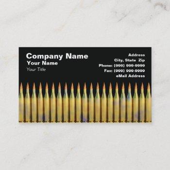 ammunition against black background business card