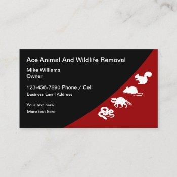 animal and wildlife removal services business card