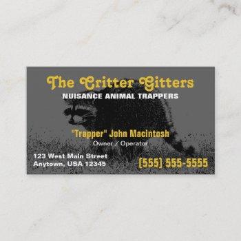 animal trapper business card