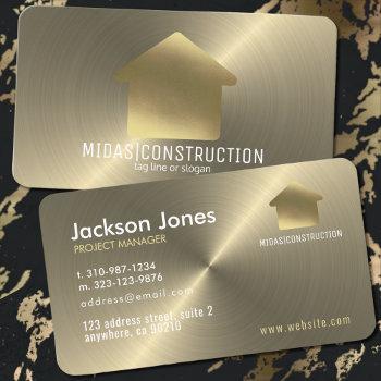 antique gold minimalist construction or realtor business card