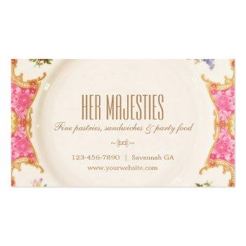 Small Antique Victorian High End Catering Business Card Front View