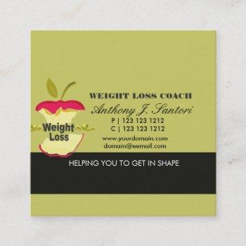 apple fitness weight-loss coach dietician square business card