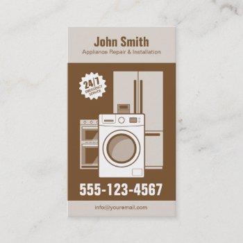 appliance repair, service and installation business card