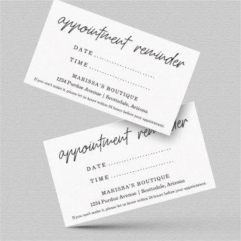 appointment reminder card, doctor dental salon etc business card