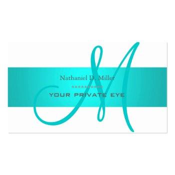 Small Aqua Blue/diy Background Color Business Card Front View