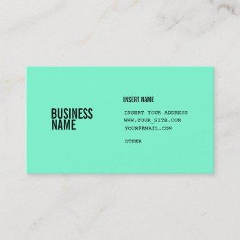 aquamarine format with columns condensed fonts business card