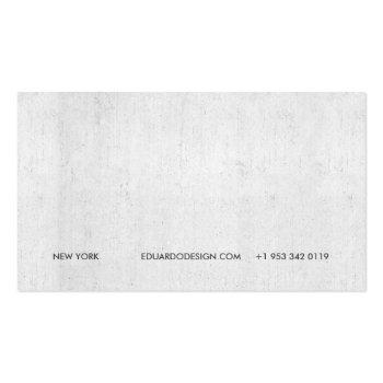 Small Architect Professional Modern Gray Concrete Simple Business Card Back View