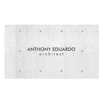 Small Architect Professional Modern Gray Concrete Simple Business Card Front View