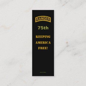 army rangers 75th flash veteran patch bookmarker mini business card