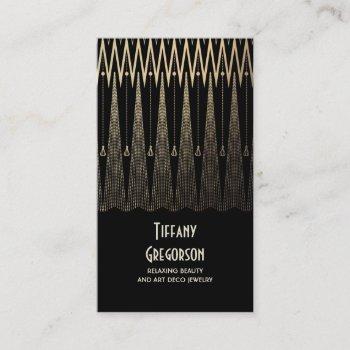 art deco gold and black gatsby vintage chic business card