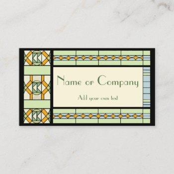 art nouveau stained glass business card