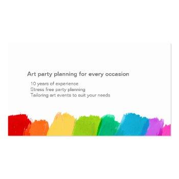 Small Art Party Events Planning Business Cards Back View