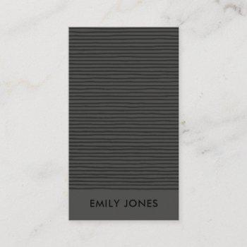 artistic black white sketch striped line pattern business card
