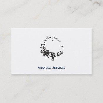 Small Artistic Tree (blue Accent) Business Card Front View