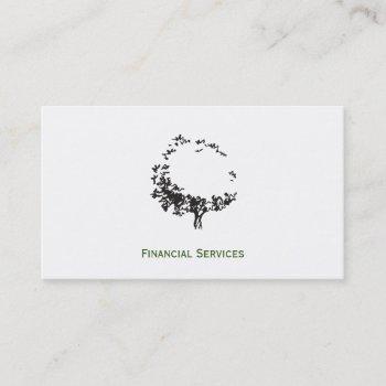 Small Artistic Tree (green Accent) Business Card Front View