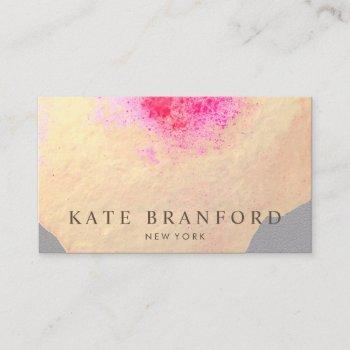 artistic yellow gold watercolor large floral art business card