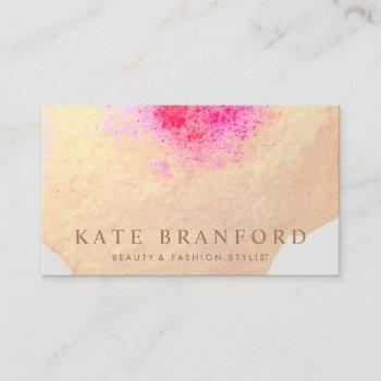 artistic yellow gold watercolor large floral art business card