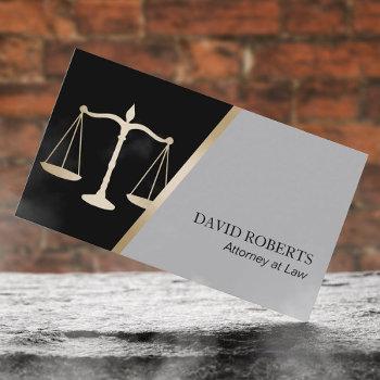 attorney at law classic black & gold lawyer business card