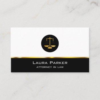 attorney at law gold black  legal scale profession business card