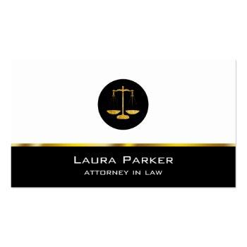 Small Attorney At Law Gold Black  Legal Scale Profession Business Card Front View