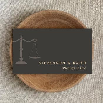 attorney at law justice scale black business card