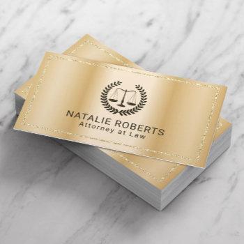 attorney at law modern gold frame lawyer office business card