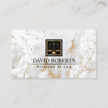 attorney at law modern gold marble stone lawyer business card