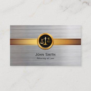 attorney at law modern gold & silver lawyer business card