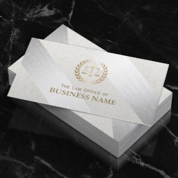 attorney at law modern silver & gold lawyer business card