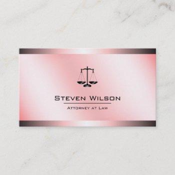 attorney at law white and silver steel legal scale business card