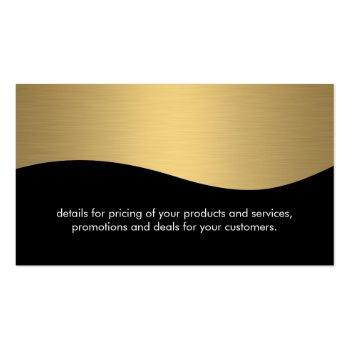Small Attorney / Gold Metallic Scales Business Card Back View