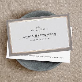attorney justice scale traditional vintage style business card