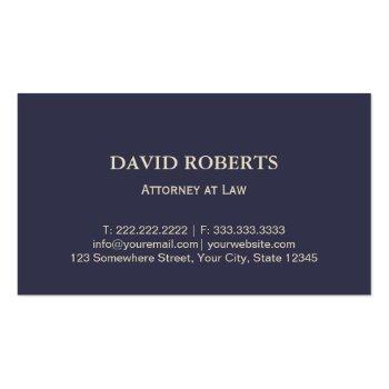Small Attorney Lawyer Gold Scale Of Justice Elegant Business Card Back View