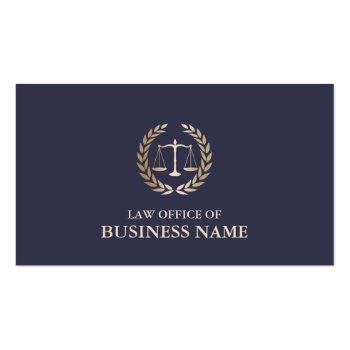 Small Attorney Lawyer Gold Scale Of Justice Elegant Business Card Front View