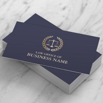 attorney lawyer gold scale of justice elegant business card