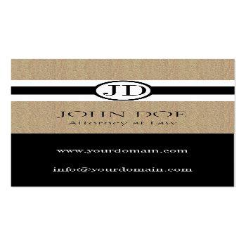 Small Attorney Lawyer Law Firm Pendant Tan Black Business Card Back View