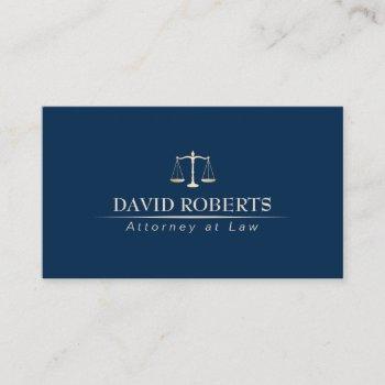 attorney lawyer professional blue & gold business card