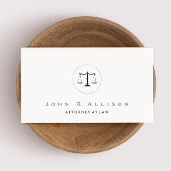 attorney lawyer simple and elegant justice scale  business card
