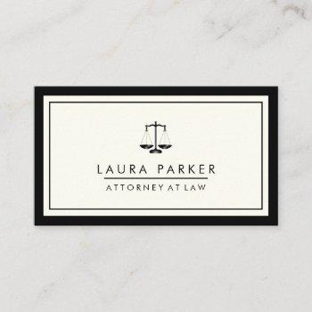 attorney legal lawyer black scale professional business card