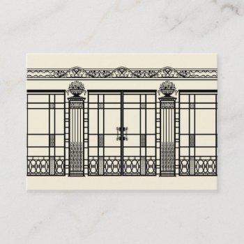 audrey's art deco ironwork: elegant black & cream business card