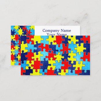 autism awareness-puzzle by shirley taylor business card