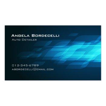 Small Auto Detailer Automotive Transport Flashback Business Card Front View